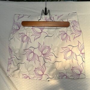 Floral Mini Skirt - White and Purple